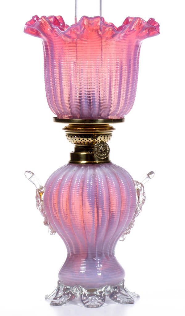 LOBED AND THREADED ART GLASS MINIATURE LAMP (1 of 1)