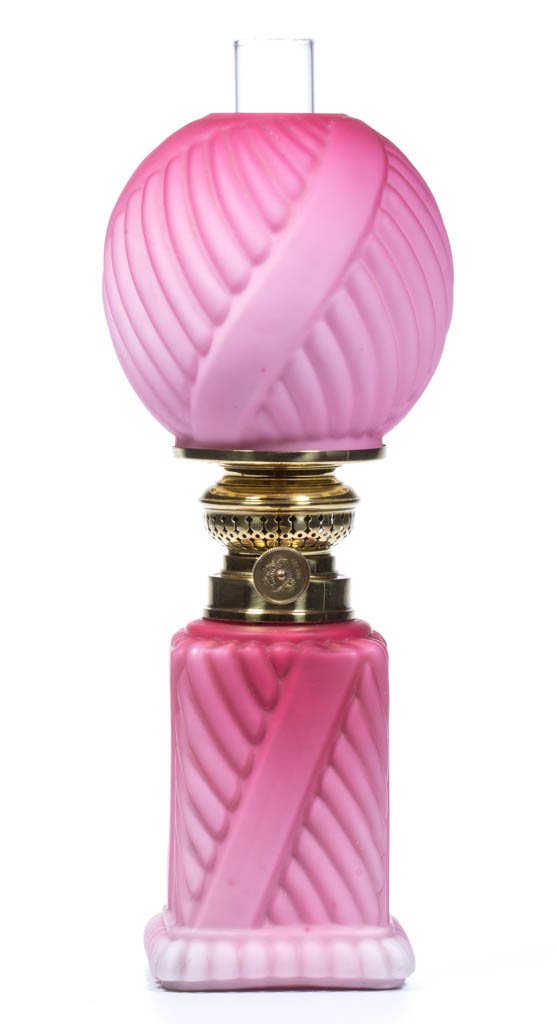 SWIRLED RIB AND PANEL CASED GLASS MINIATURE LAMP (1 of 1)