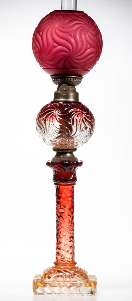 FRENCH BACCARAT DEPOSE PINWHEEL JUNIOR BANQUET LAMP (1 of 1)