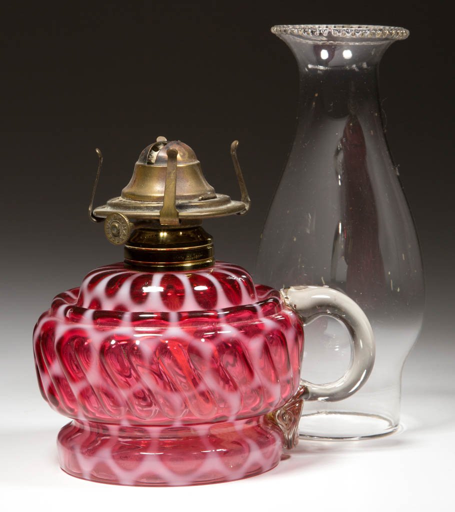 MARKHAM SWIRL BAND KEROSENE FINGER LAMP (1 of 1)