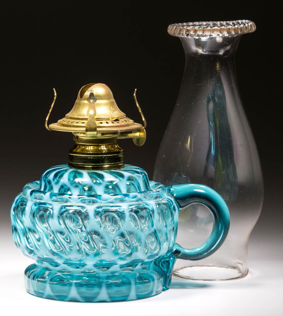 MARKHAM SWIRL BAND KEROSENE FINGER LAMP (1 of 1)