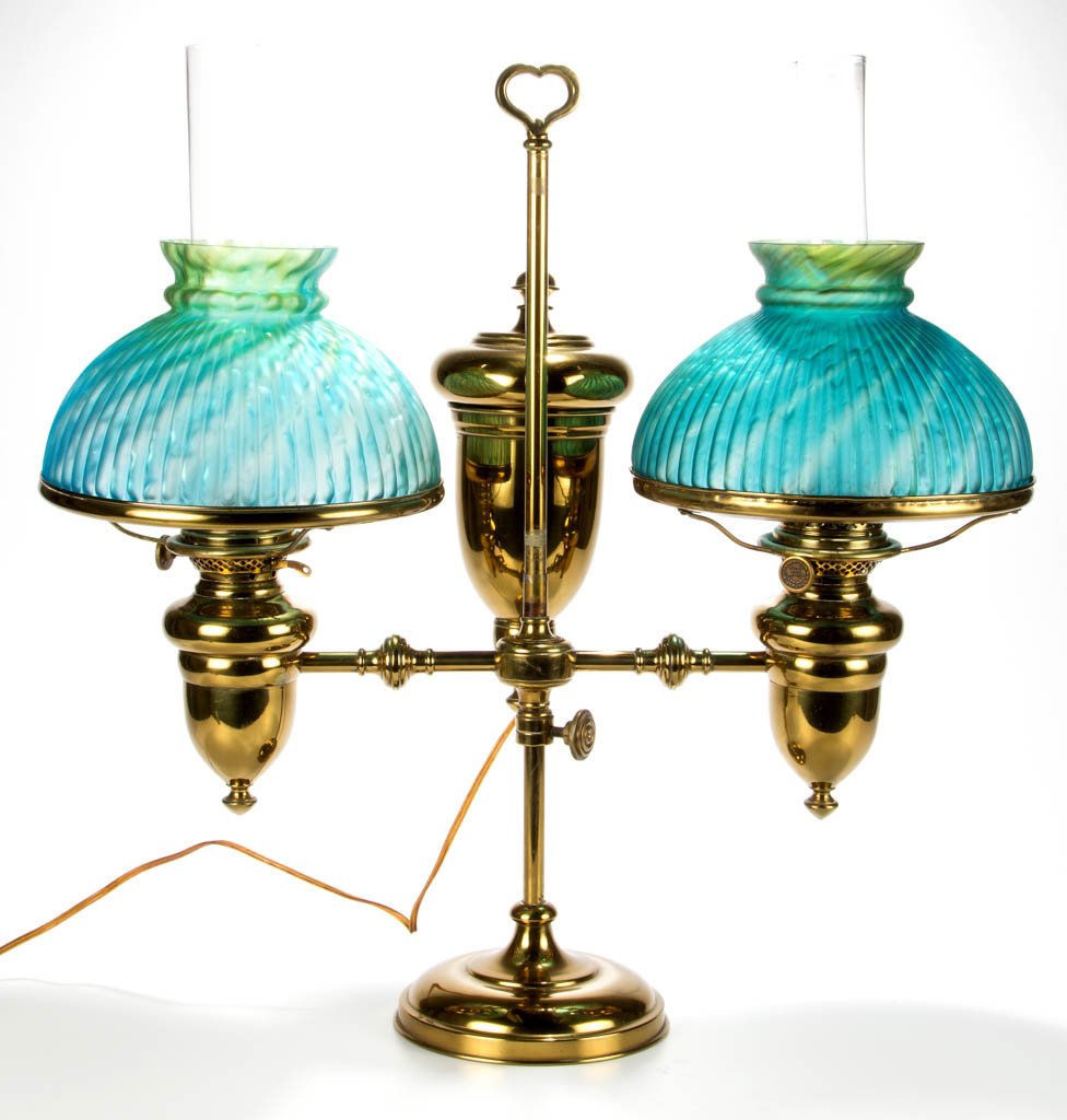 BRASS DOUBLE-ARM STUDENT LAMP (1 of 2)