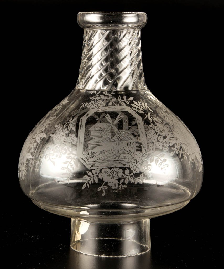 MOLDED AND ETCHED NO. 2 BIG-BULGE SLIP CHIMNEY-SHADE (1 of 1)