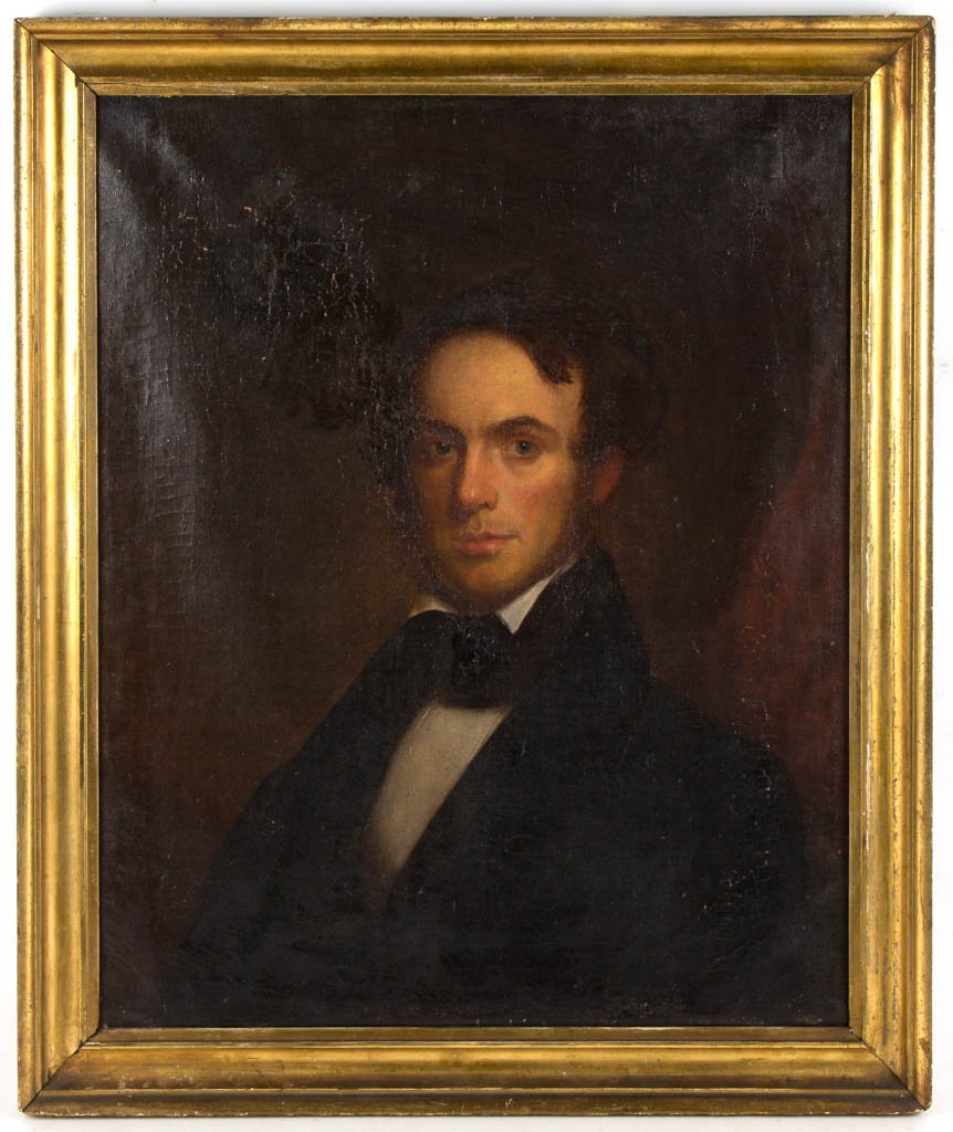 FRANCIS ALEXANDER (AMERICAN, 1800-1880) PORTRAIT OF DR.: FRANCIS ALEXANDER (AMERICAN, 1800-1880) PORTRAIT OF DR. NATHANIEL AUGUSTUS FISHER (MASSACHUSETTS, 1811-1883), oil on canvas, a bust-length example, sitter in partial profile sporting sideburns, high c