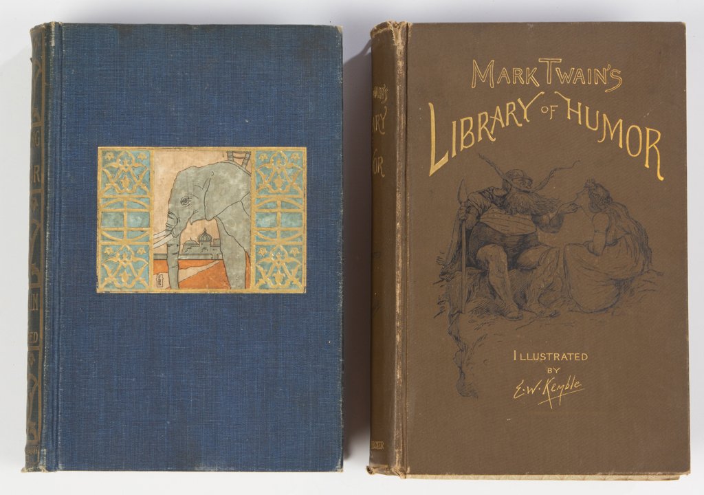AMERICAN LITERATURE VOLUMES, LOT OF TWO: AMERICAN LITERATURE VOLUMES, LOT OF TWO, Mark Twain (1835-1910), "Following The Equator", 1897, first edition, American Publishing Company, Hartford, CT, with cover illustration by F. Berkeley Smith; 