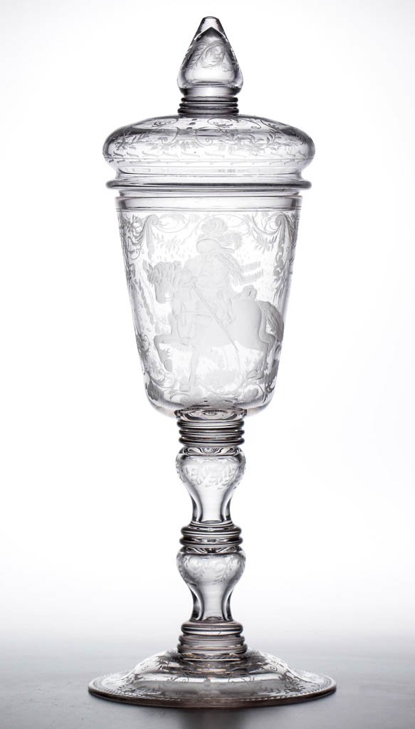 CONTINENTAL FREE-BLOWN AND ENGRAVED BALUSTER POKAL AND (1 of 5)