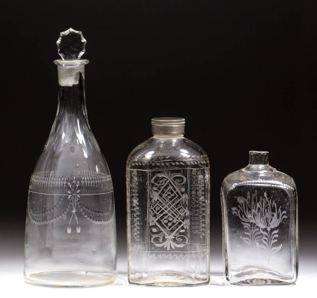 CONTINENTAL BLOWN AND ENGRAVED VESSELS, LOT OF THREE (1 of 1)
