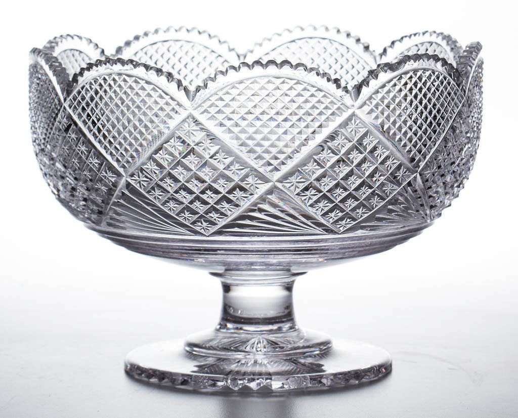 ANGLO-IRISH CUT GLASS COMPOTE (1 of 1)
