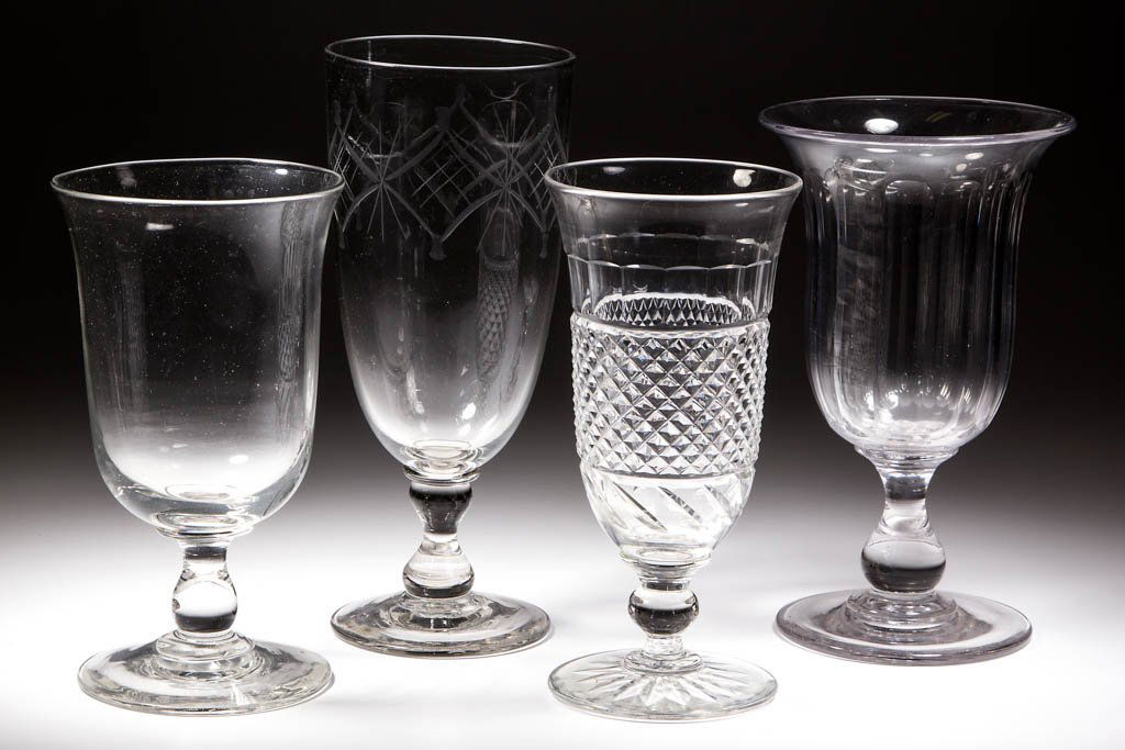 ASSORTED FREE-BLOWN CELERY GLASSES / VASES, LOT OF FOUR (1 of 1)