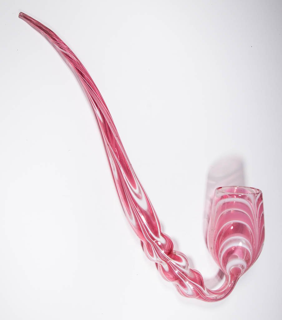 FREE-BLOWN MARBRIE-LOOP-DECORATED PIPE WHIMSY (1 of 1)