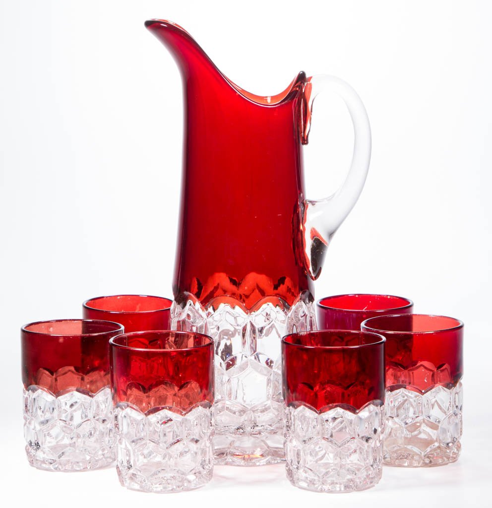 HOBBS NO. 335 / HEXAGON BLOCK - RUBY-STAINED (1 of 1)