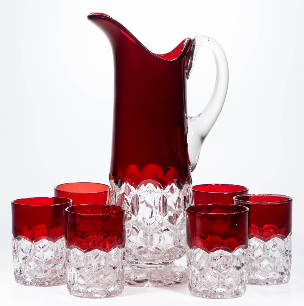 HOBBS NO. 335 / HEXAGON BLOCK - RUBY-STAINED (1 of 1)