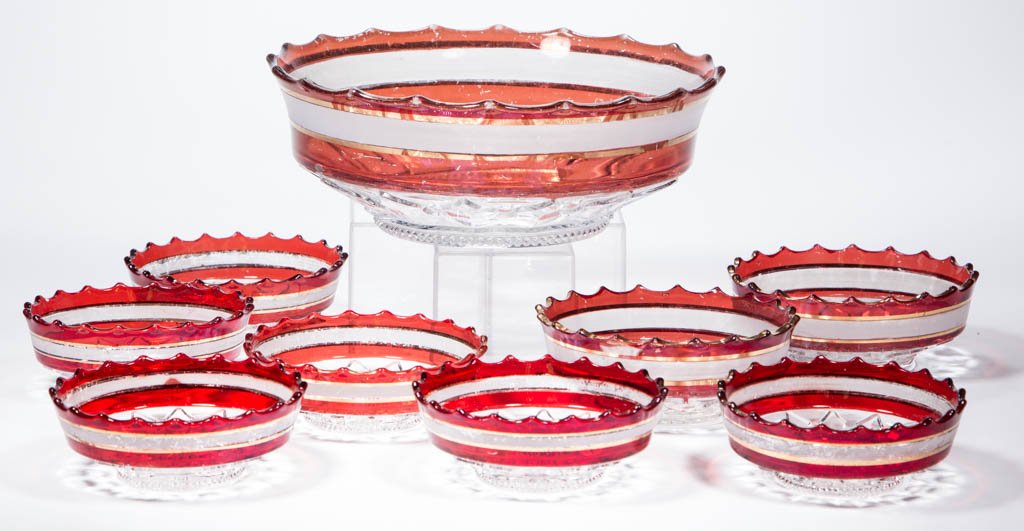 MCKEE'S GOTHIC (OMN) - RUBY-STAINED NINE-PIECE BERRY (1 of 1)