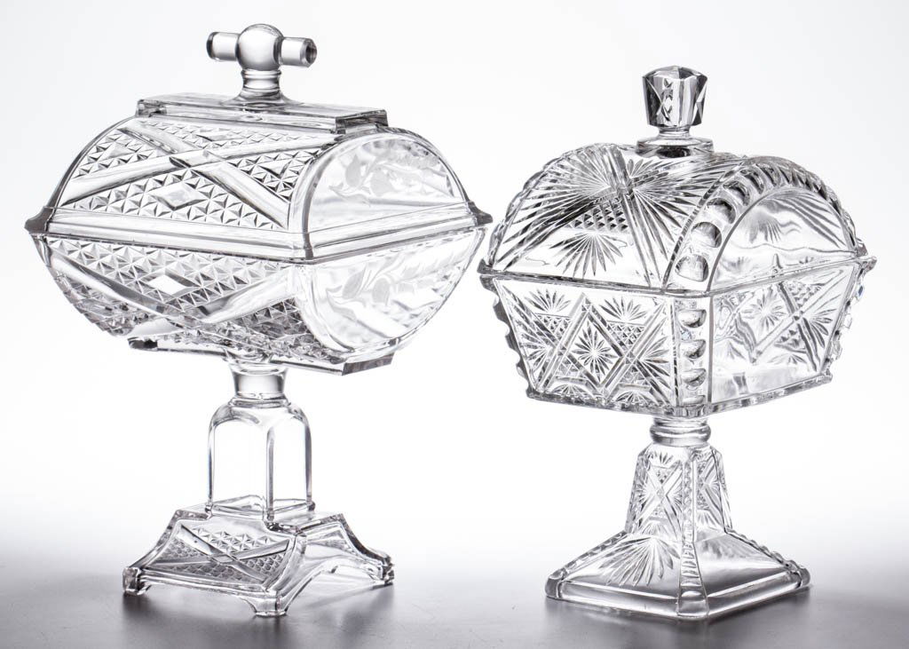 ASSORTED EAPG COVERED COMPOTES, LOT OF TWO (1 of 1)