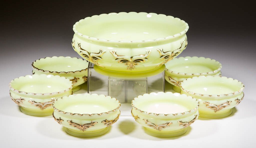 HEISEY NO. 1280 / WINGED SCROLL SEVEN-PIECE BERRY SET (1 of 1)