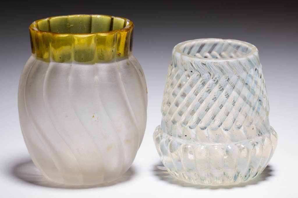 ASSORTED PRESSED TOOTHPICK HOLDERS, LOT OF TWO (1 of 1)