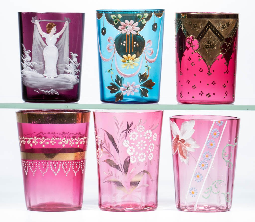 ASSORTED DECORATED TUMBLERS, LOT OF SIX (1 of 1)