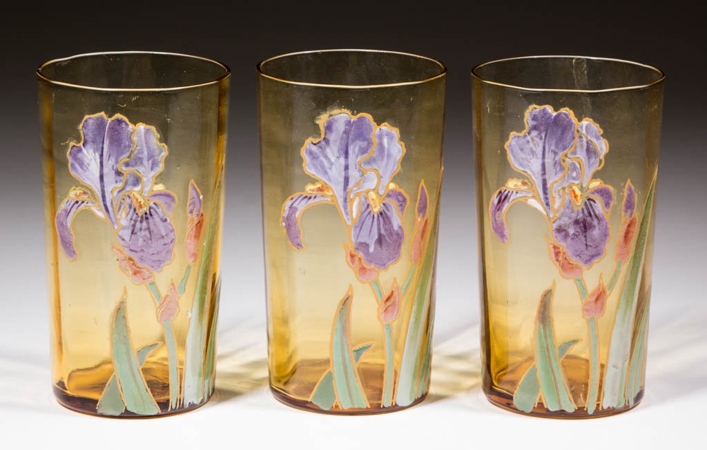 ASSORTED EUROPEAN ENAMEL DECORATED TUMBLERS, LOT OF (1 of 1)