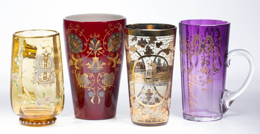 ASSORTED EUROPEAN DECORATED DRINKING ARTICLES, LOT OF (1 of 1)