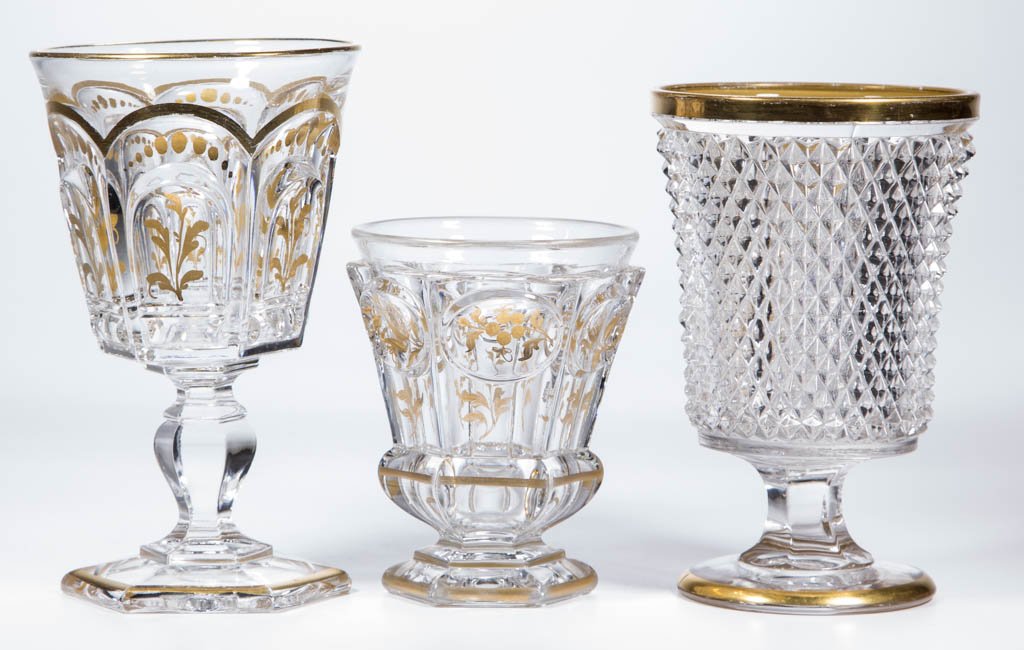 ASSORTED PRESSED FLINT DRINKING ARTICLES, LOT OF THREE (1 of 1)