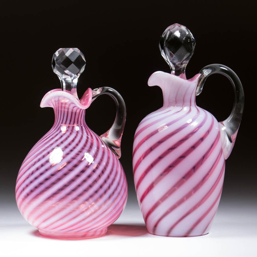 ASSORTED OPALESCENT SWIRL CRUETS, LOT OF TWO (1 of 1)
