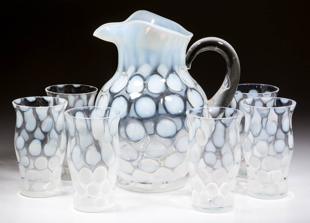 FENTON NO. 1653 COINSPOT SEVEN-PIECE ICE TEA SET (1 of 1)