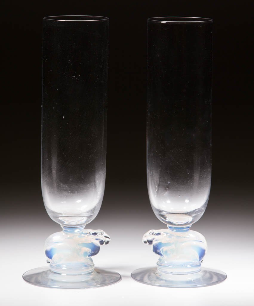 LIBBEY SILHOUETTE PAIR OF VASES (1 of 1)