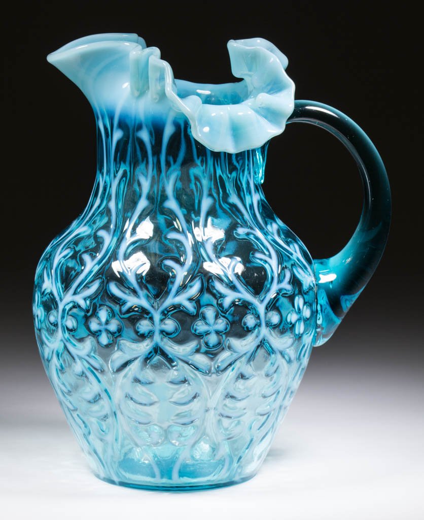 OPALINE BROCADE / SPANISH LACE WATER PITCHER (1 of 1)