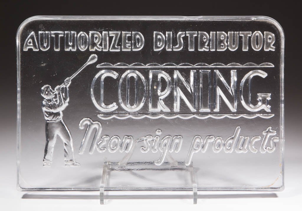 CORNING GLASS ADVERTISING SIGN (1 of 1)