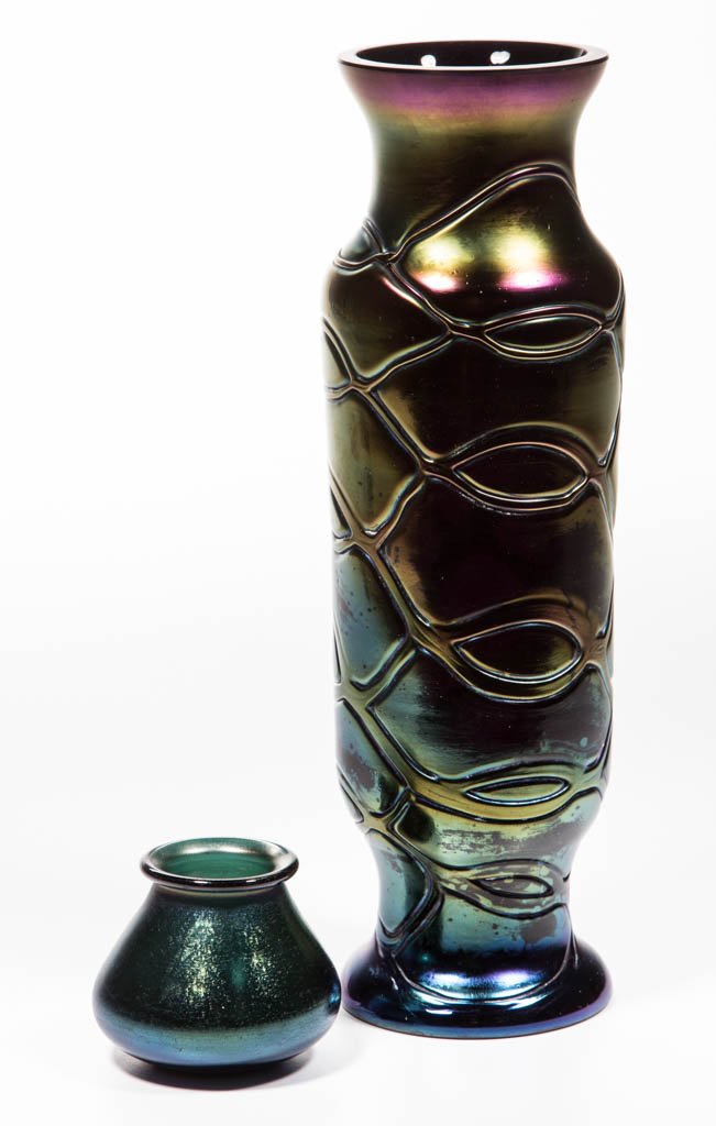 ASSORTED ART GLASS VASES, LOT OF TWO (1 of 1)