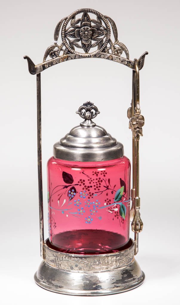 VICTORIAN DECORATED PICKLE CASTER (1 of 1)