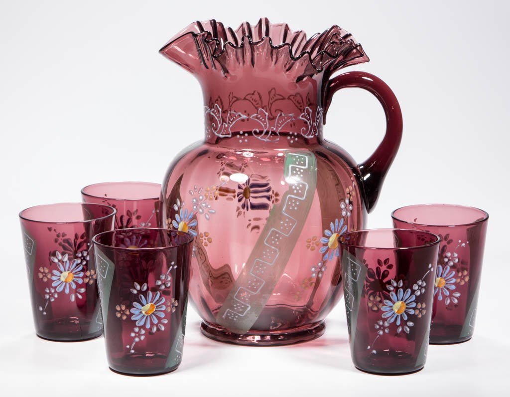 VICTORIAN DECORATED SIX-PIECE WATER SET (1 of 1)