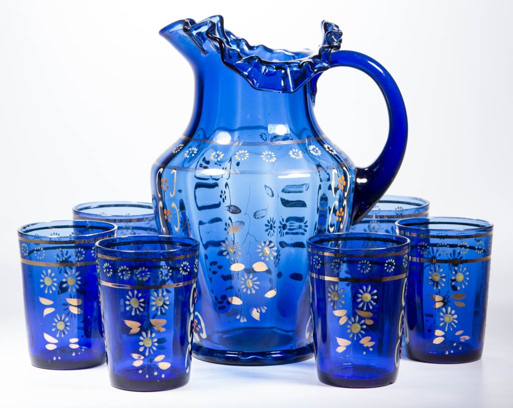 VICTORIAN DECORATED SEVEN-PIECE WATER SET (1 of 1)