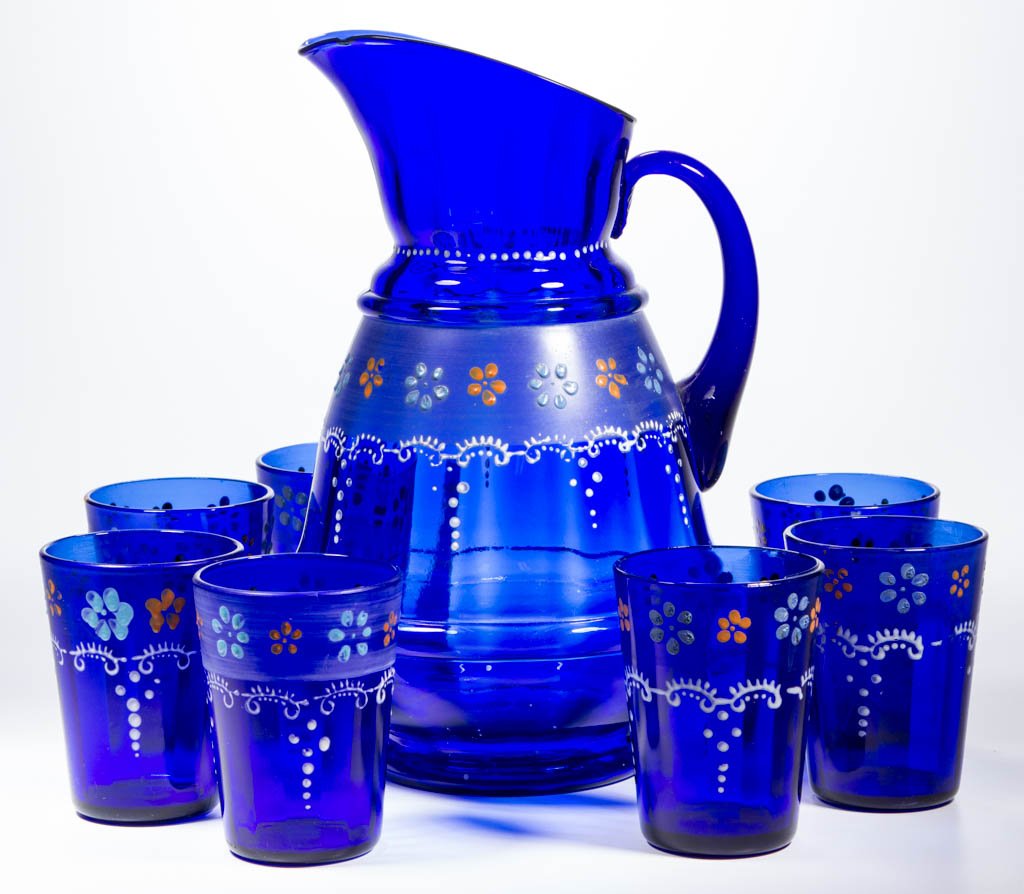 VICTORIAN DECORATED EIGHT-PIECE WATER SET (1 of 1)