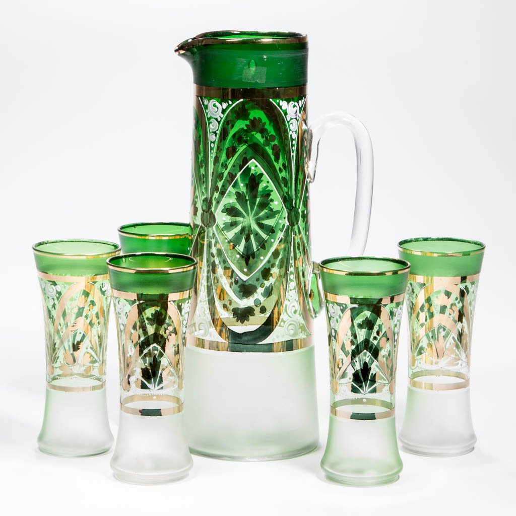 VICTORIAN DECORATED SIX-PIECE BEVERAGE SET (1 of 1)