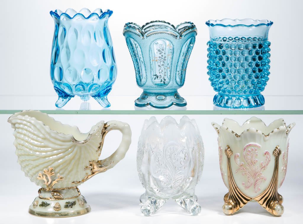 ASSORTED PRESSED GLASS ARTICLES, LOT OF SIX (1 of 1)