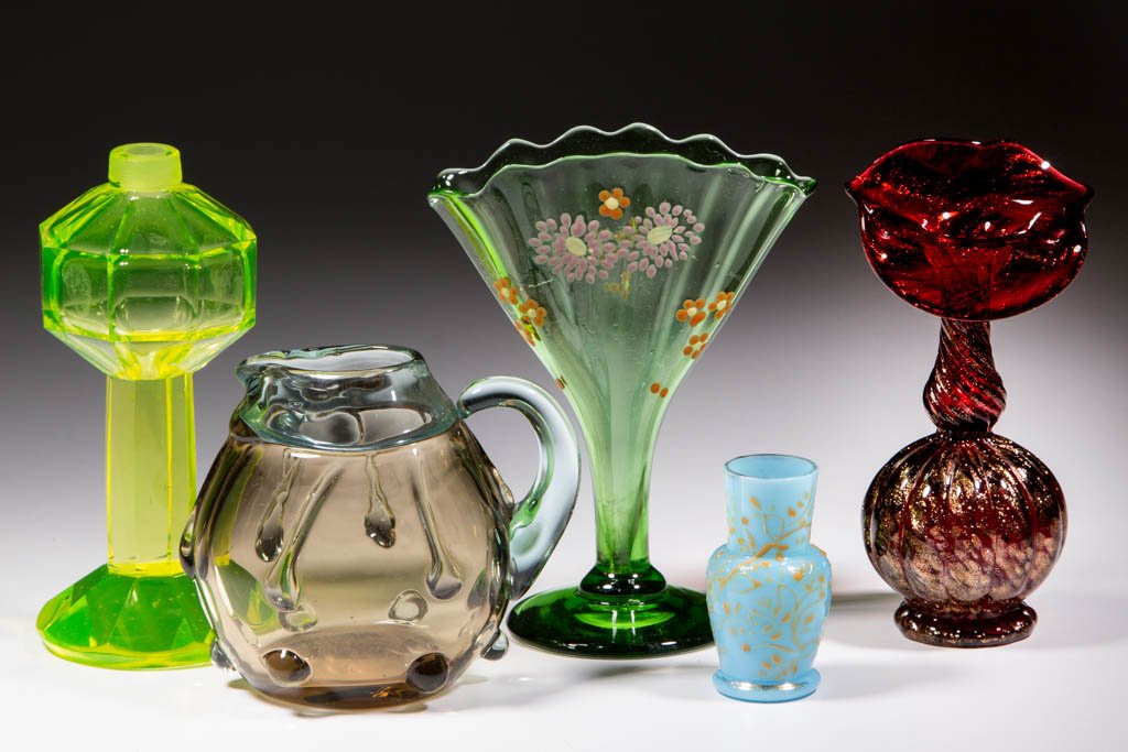 ASSORTED GLASS ARTICLES, LOT OF FIVE (1 of 1)