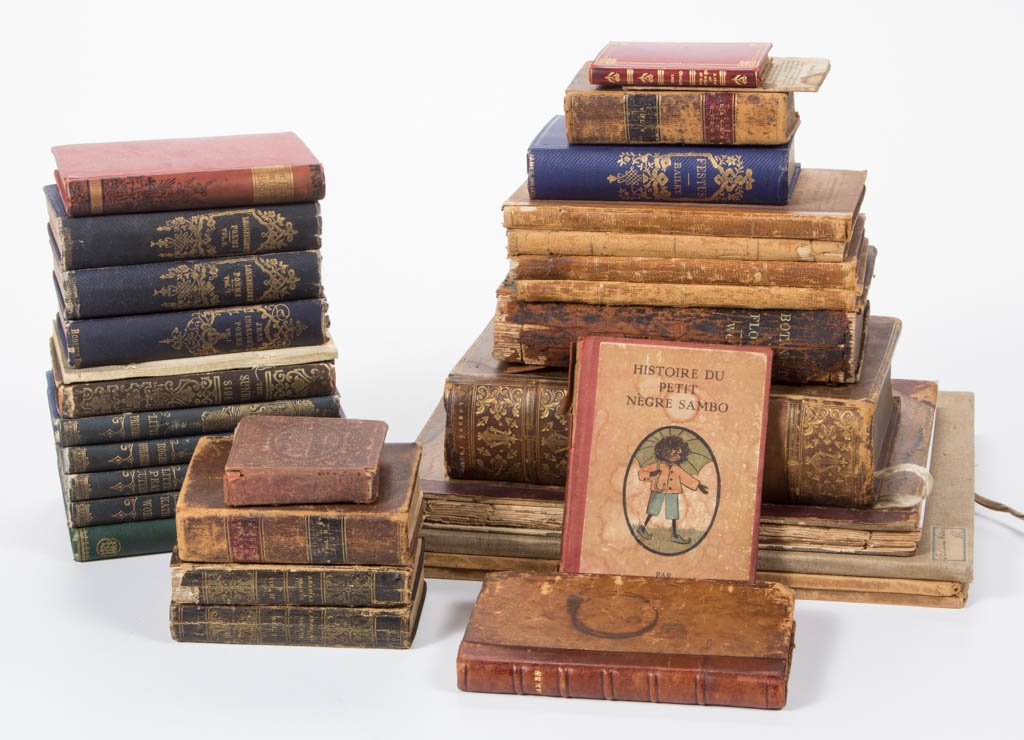 ASSORTED ANTIQUARIAN BOOKS, LOT OF 31: ASSORTED ANTIQUARIAN BOOKS, LOT OF 31, including "Mr. Hoyle's Games....", Sixteenth Edition, no date, circa 1772; "The Arabian Nights Entertainments..." in two volumes, 1827; and a French language edi