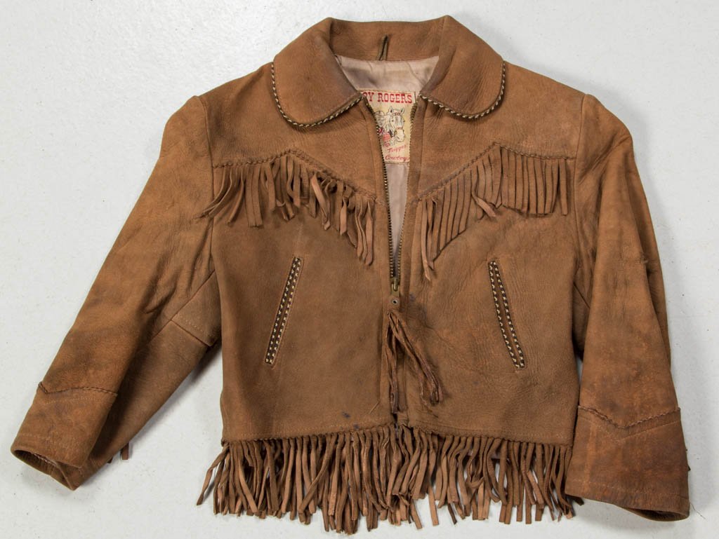 VINTAGE ROY ROGERS FRINGED LEATHER CHILD'S JACKET (1 of 2)