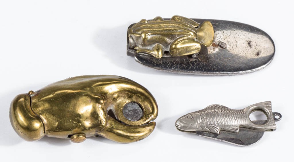 FIGURAL ANIMAL CIGAR CUTTERS, LOT OF THREE (1 of 1)