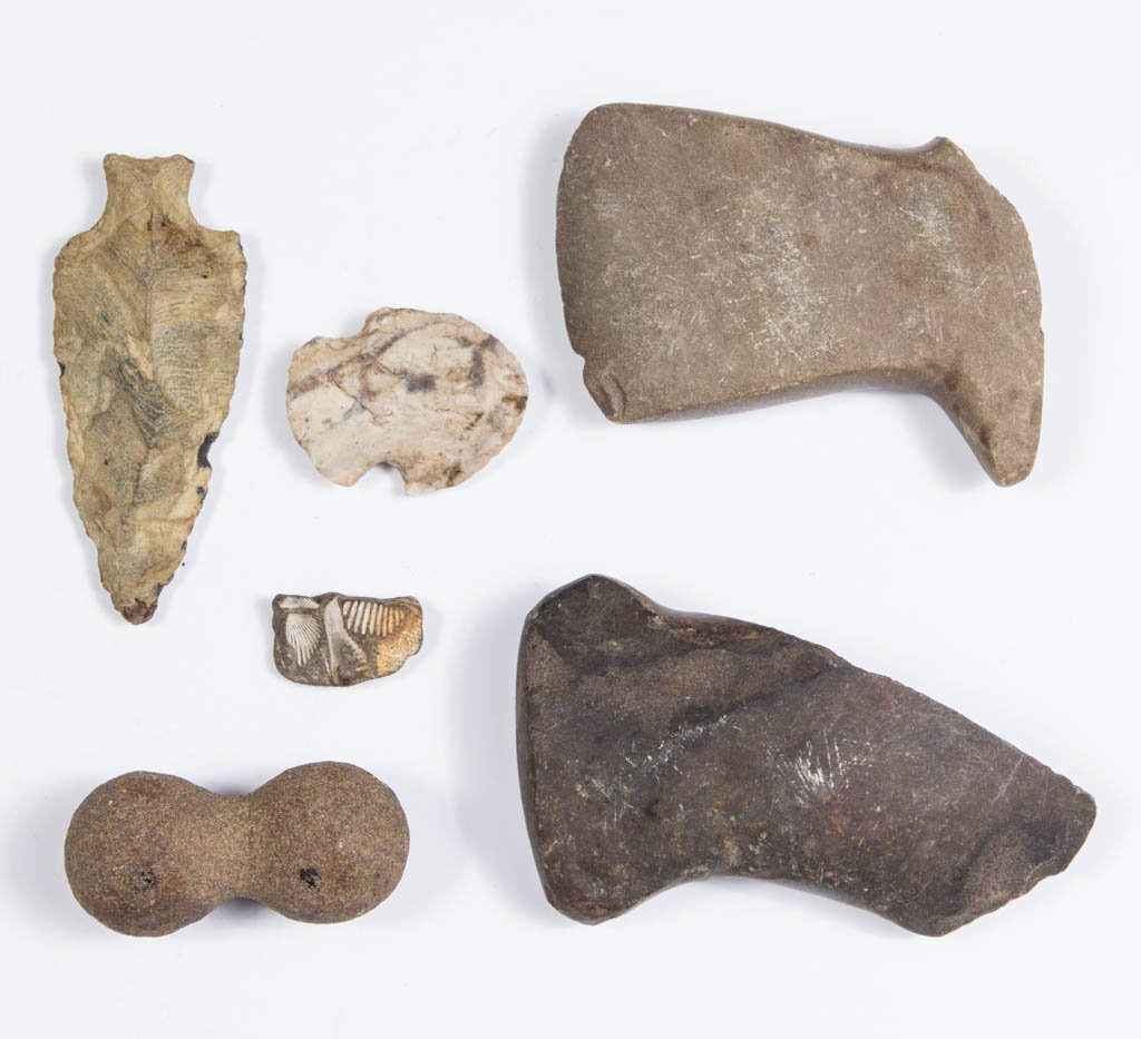 NATIVE AMERICAN ARTIFACTS, LOT OF SIX (1 of 1)