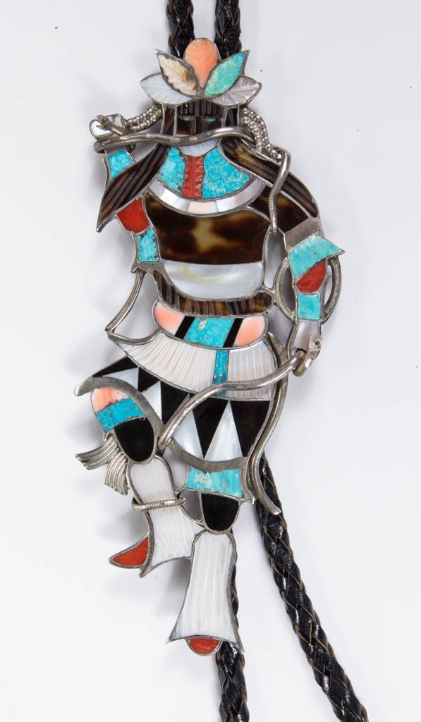 EDDIE BEYUKA (20TH CENTURY) NATIVE AMERICAN ZUNI INLAID (1 of 3)