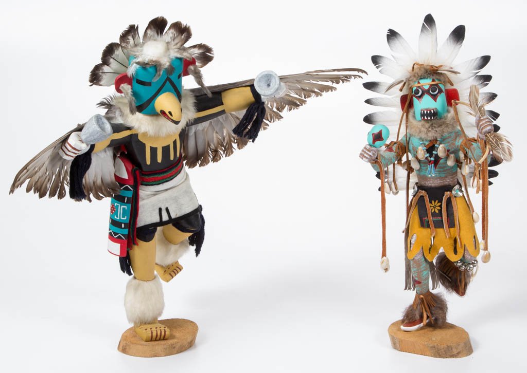 NATIVE AMERICAN CARVED AND PAINTED KACHINA DOLLS, LOT (1 of 4)