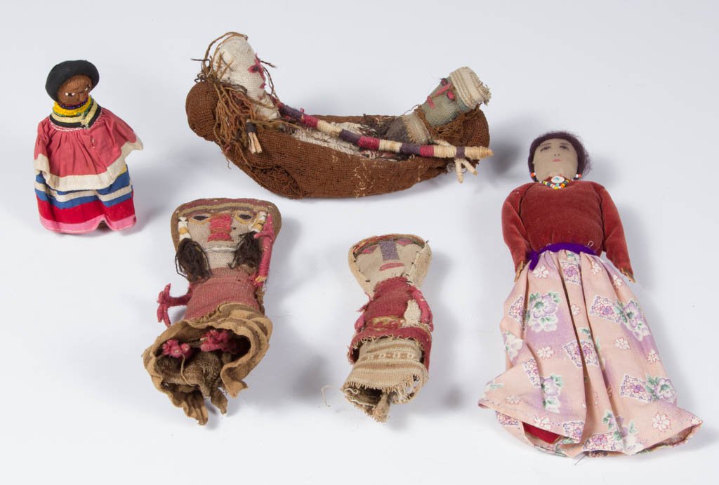 NATIVE AMERICAN DOLLS, LOT OF FIVE (1 of 1)