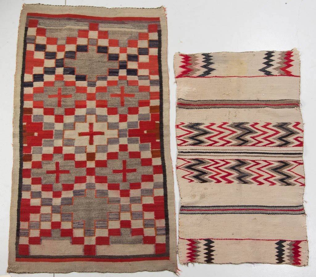 NATIVE AMERICAN / NAVAJO WEAVINGS / RUGS, LOT OF TWO (1 of 5)