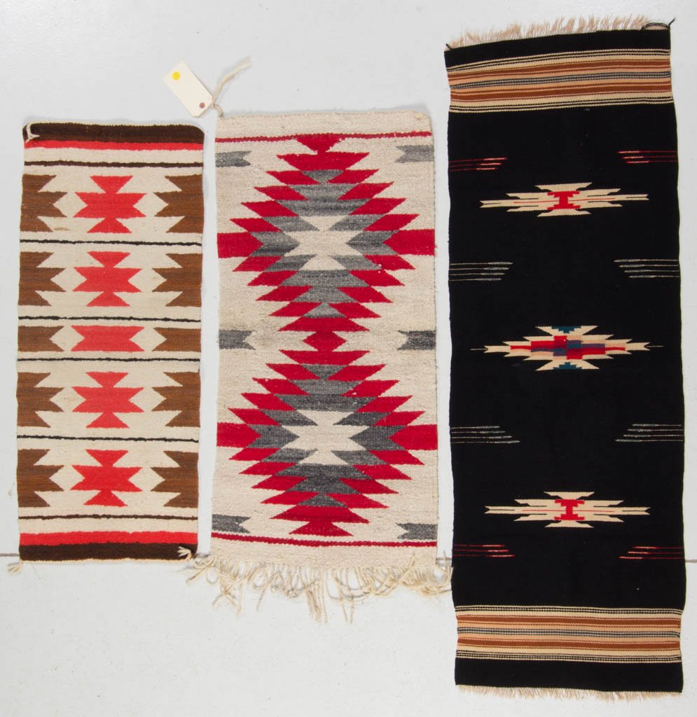 NATIVE AMERICAN / NAVAJO WEAVINGS / RUGS, LOT OF THREE (1 of 1)
