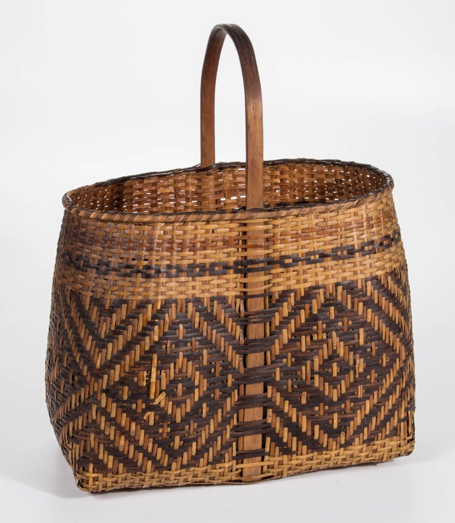 NATIVE AMERICAN CHEROKEE-DECORATED WOVEN-SPLINT BASKET (1 of 4)