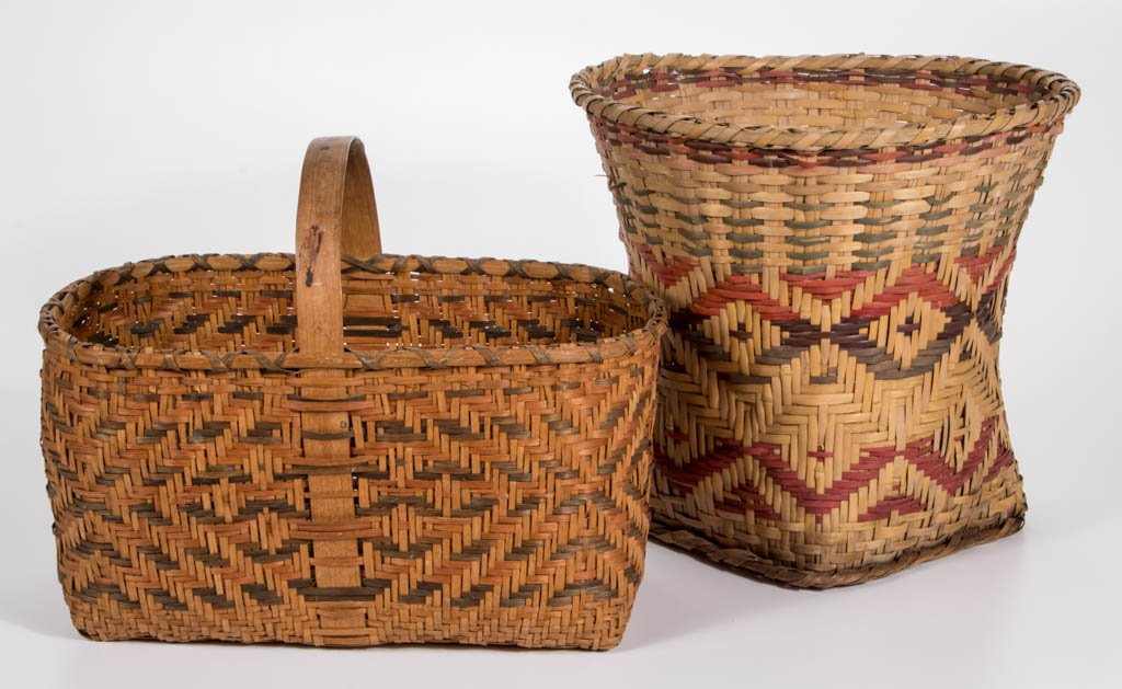 NATIVE AMERICAN CHEROKEE-DECORATED WOVEN-SPLINT (1 of 3)