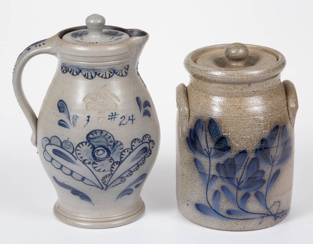 CONTEMPORARY AMERICAN STONEWARE ARTICLES, LOT OF TWO (1 of 1)