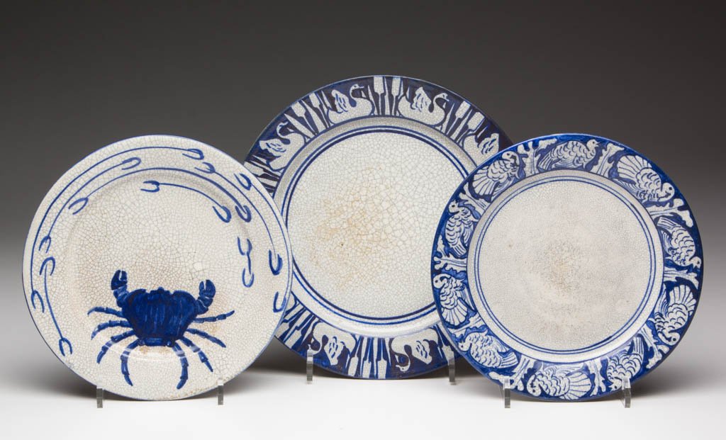 DEDHAM ART POTTERY ASSORTED PATTERN PLATES, LOT OF (1 of 1)